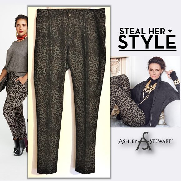 Ashley Stewart Denim - ASHLEY STEWART Leopard Print Jeans